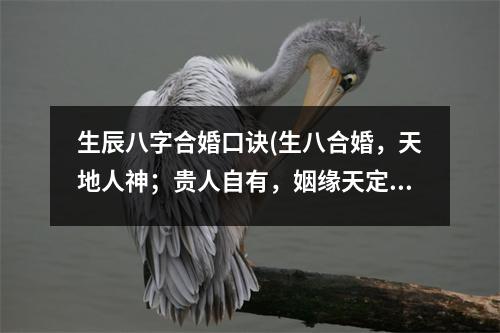 生辰八字合婚口诀(生八合婚，天地人神；贵人自有，姻缘天定。)