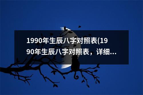 1990年生辰八字对照表(1990年生辰八字对照表，详细解析属相、五行、吉凶、缺点、性格。)