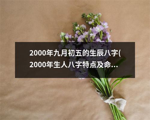 2000年九月初五的生辰八字(2000年生人八字特点及命运分析)