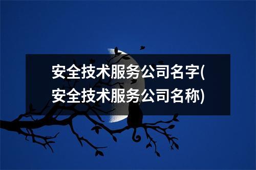 安全技术服务公司名字(安全技术服务公司名称)