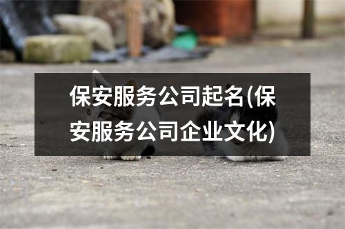 保安服务公司起名(保安服务公司企业文化)