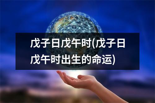 戊子日戊午时(戊子日戊午时出生的命运)