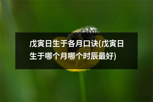 戊寅日生于各月口诀(戊寅日生于哪个月哪个时辰好)