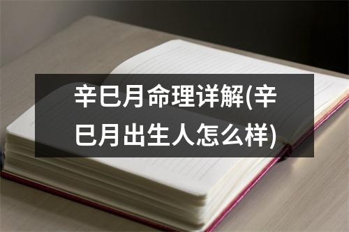 辛巳月命理详解(辛巳月出生人怎么样)