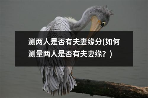 测两人是否有夫妻缘分(如何测量两人是否有夫妻缘？)