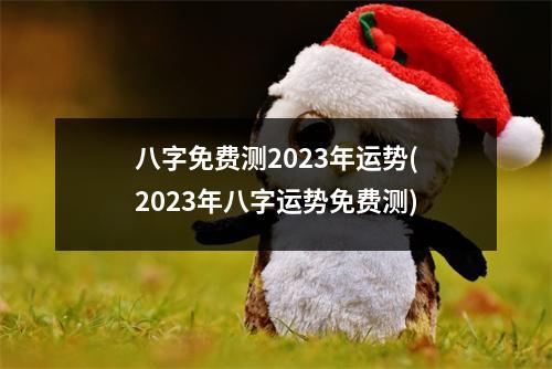 八字免费测2023年运势(2023年八字运势免费测)