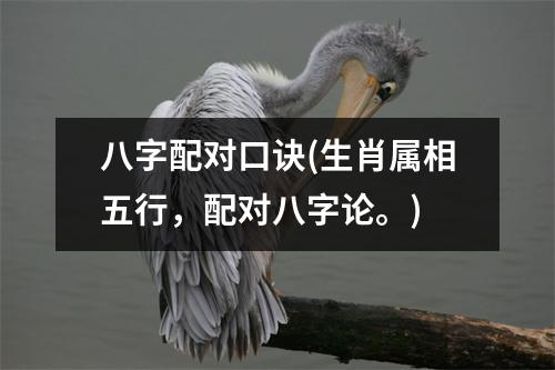 八字配对口诀(生肖属相五行，配对八字论。)