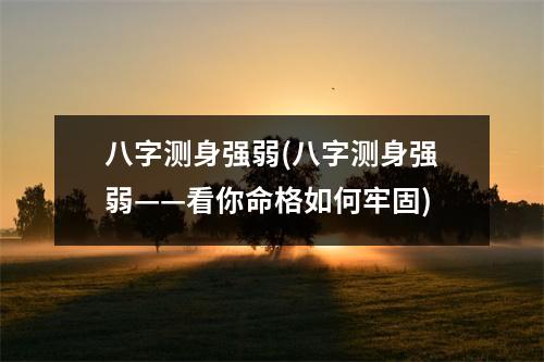 八字测身强弱(八字测身强弱——看你命格如何牢固)