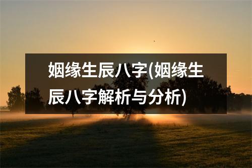 姻缘生辰八字(姻缘生辰八字解析与分析)