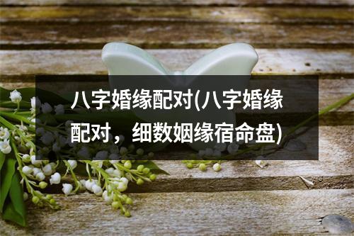 八字婚缘配对(八字婚缘配对，细数姻缘宿命盘)