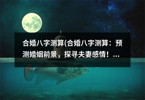 合婚八字测算(合婚八字测算：预测婚姻前景，探寻夫妻感情！)