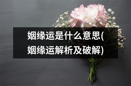 姻缘运是什么意思(姻缘运解析及破解)