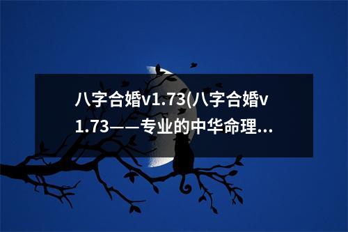 八字合婚v1.73(八字合婚v1.73——专业的中华命理婚姻匹配工具)