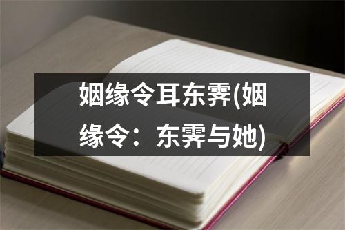 姻缘令耳东霁(姻缘令：东霁与她)