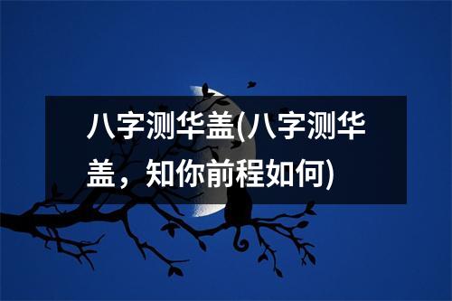 八字测华盖(八字测华盖，知你前程如何)