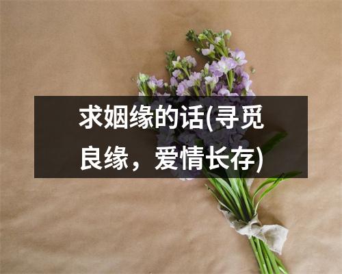 求姻缘的话(寻觅良缘，爱情长存)