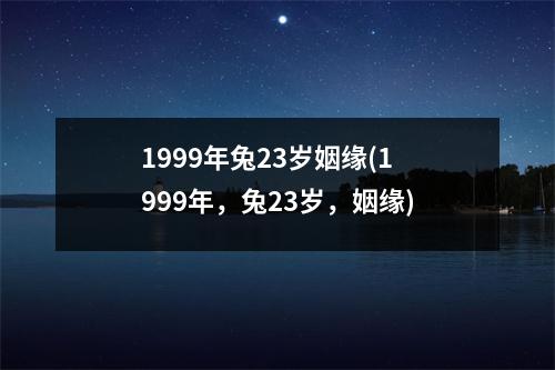 1999年兔23岁姻缘(1999年，兔23岁，姻缘)