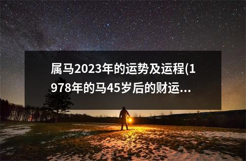 属马2023年的运势及运程(1978年的马45岁后的财运)