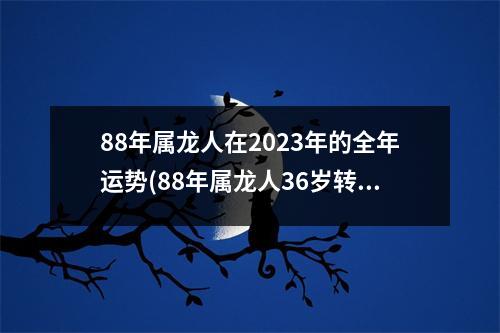 88年属龙人在2023年的全年运势(88年属龙人36岁转运大富大贵)