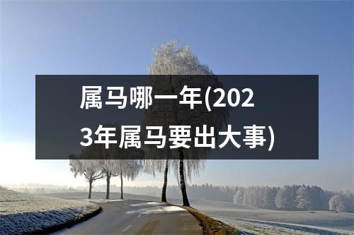 属马哪一年(2023年属马要出大事)