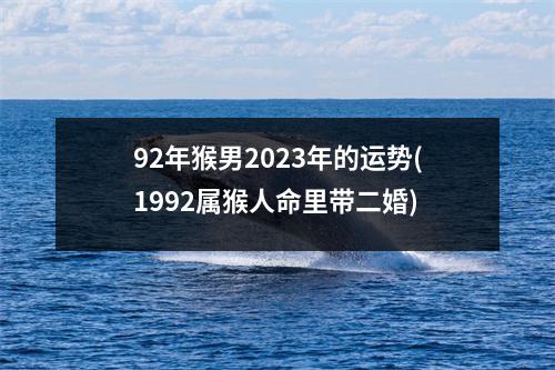 92年猴男2023年的运势(1992属猴人命里带二婚)