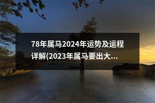 78年属马2024年运势及运程详解(2023年属马要出大事)