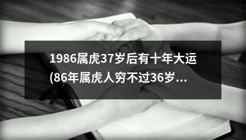 1986属虎37岁后有十年大运(86年属虎人穷不过36岁)