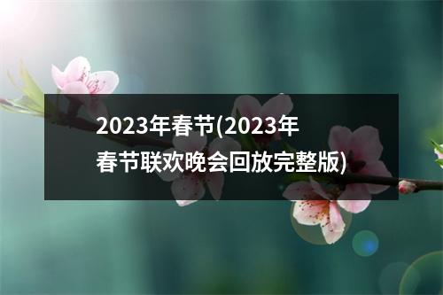 2023年春节(2023年春节联欢晚会回放完整版)