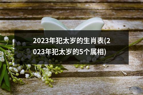 2023年犯太岁的生肖表(2023年犯太岁的5个属相)