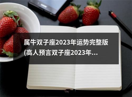 属牛双子座2023年运势完整版(高人预言双子座2023年运势)